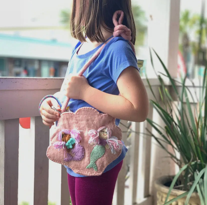 KIDS' MERMAID FELT CROSSBODY BAG