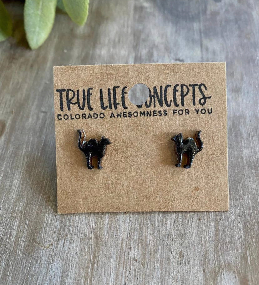 Halloween Black Cat Earrings