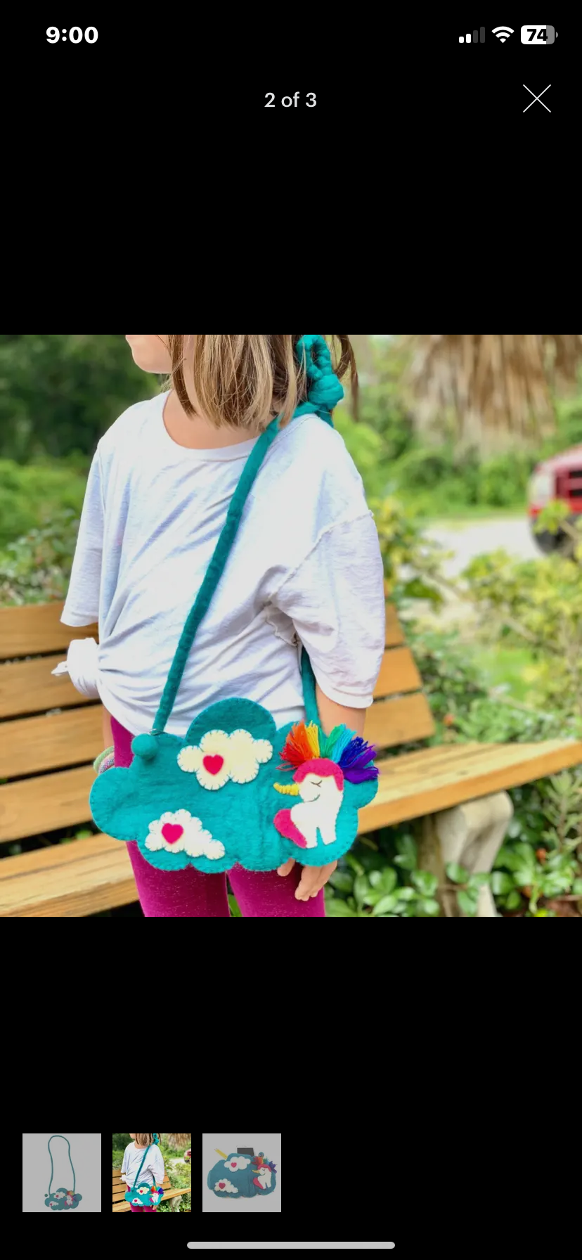 KIDS' UNICORN FELT CROSSBODY BAG