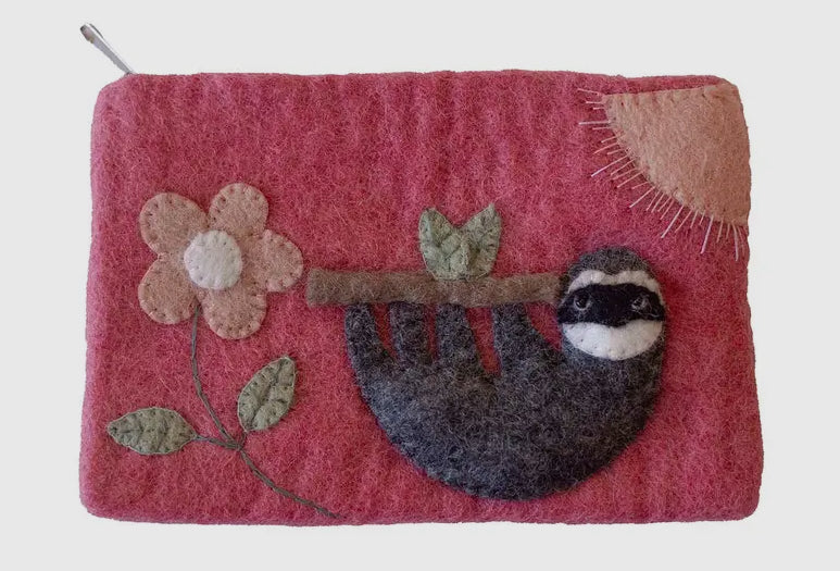 Sloth Felt Zipper