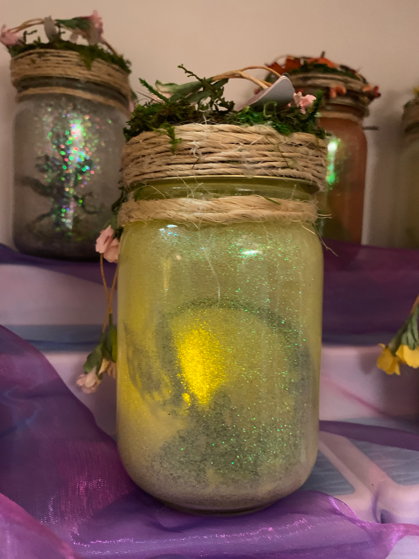 Lighted Fairy Jar, Fairy on Cresent Moon
