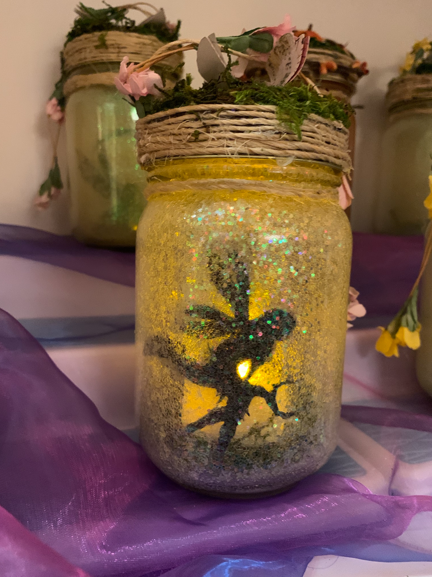 Lighted Fairy Jar, Fairy on Branch