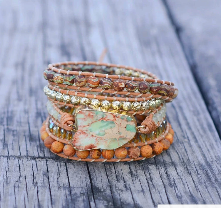 Emperor Jasper Grounding Wrap Bracelet