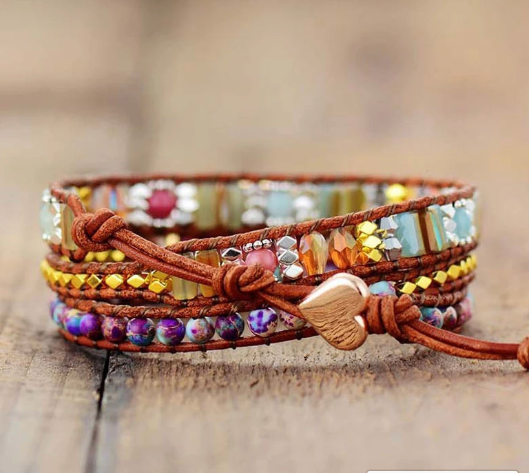 Healing Rhodochrosite Wrap Bracelet