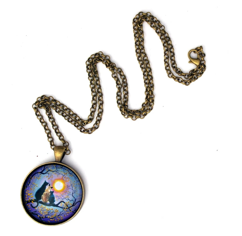 Family Moon Gazing Night Handmade Pendant