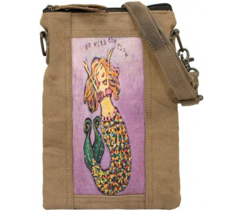 GO WITH THE FLOW MERMAID RECYCLED TENT CROSSBODY
