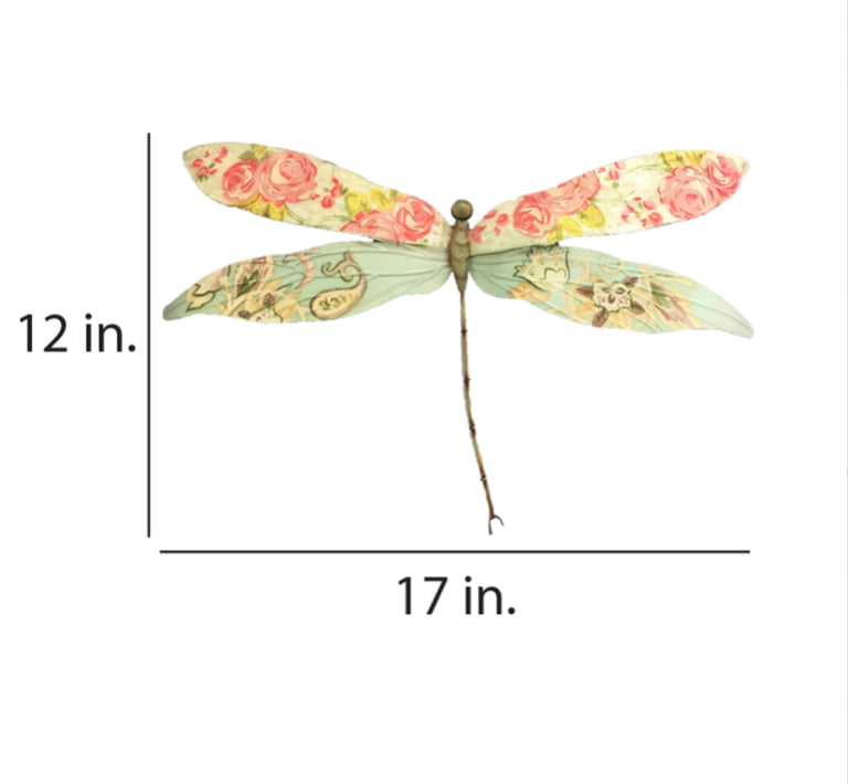 Dragonfly Wall Decor Pink And Blue (#M4011)