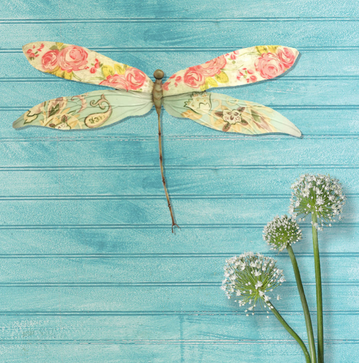 Dragonfly Wall Decor Pink And Blue (#M4011)