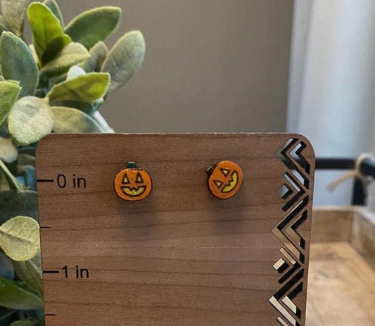 Halloween Earrings Jack O Lantern