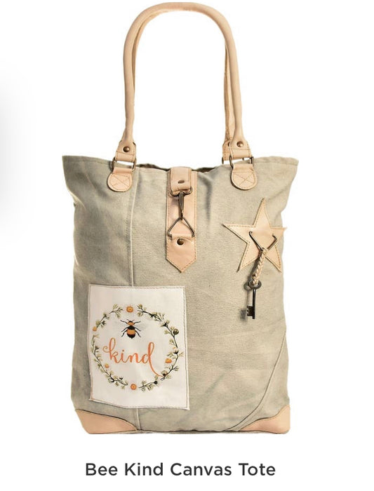 BEE KIND CANVAS TOTE