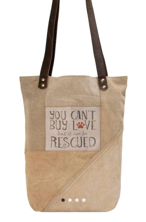 RESCUE DOG RECYCLED MILITARY TENT TOTE