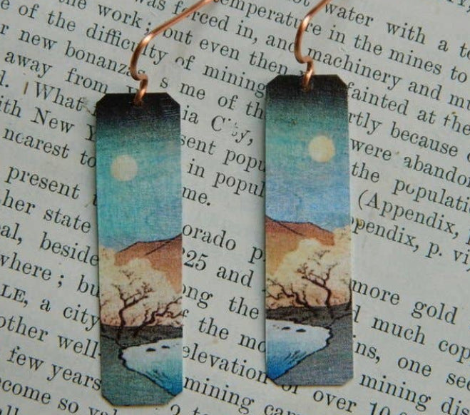 ART EARRINGS UTAGAWA HIROSHIGE