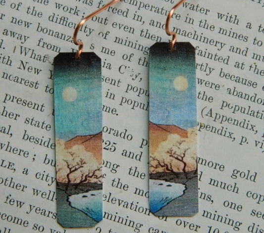 ART EARRINGS UTAGAWA HIROSHIGE