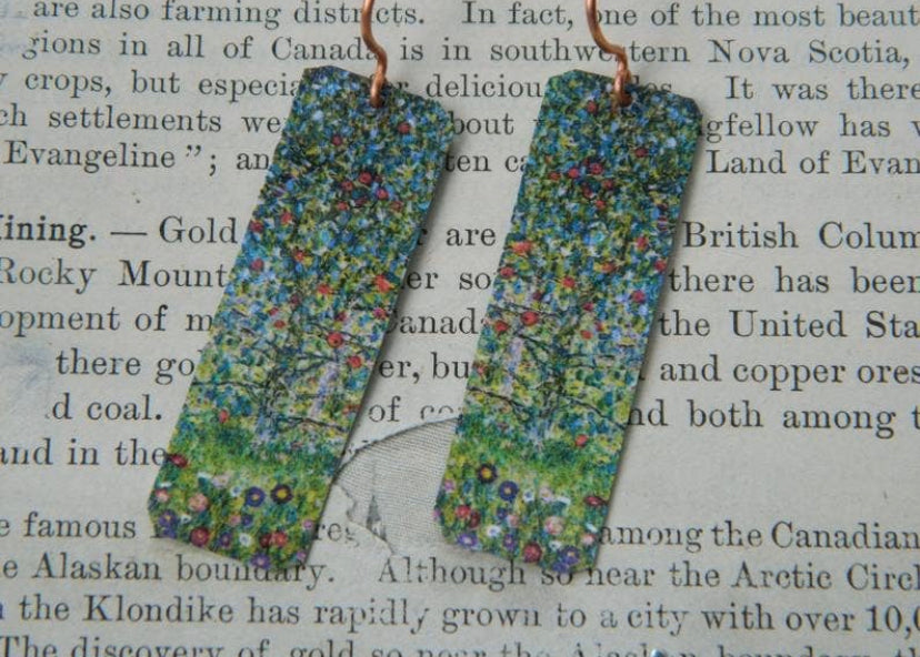 ART EARRINGS VINCENT VAN GOGH APPLE TREE BLOSSOMS