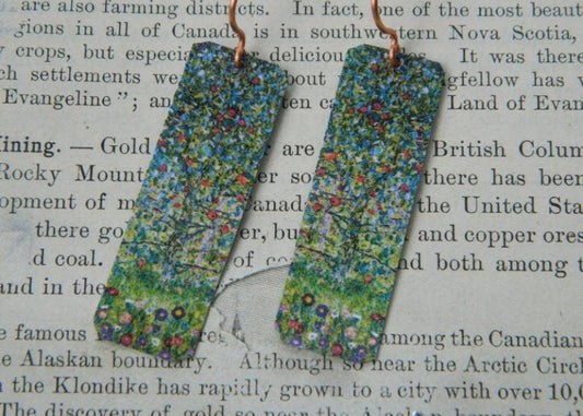 ART EARRINGS VINCENT VAN GOGH APPLE TREE BLOSSOMS