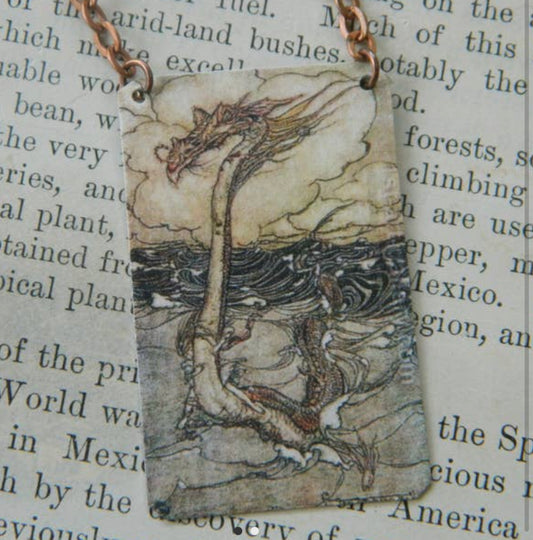 NECKLACE ARTHUR RACKHAM SEA DRAGON OR SERPENT