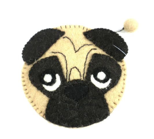 PUG PUPPY FELT COIN PURSE