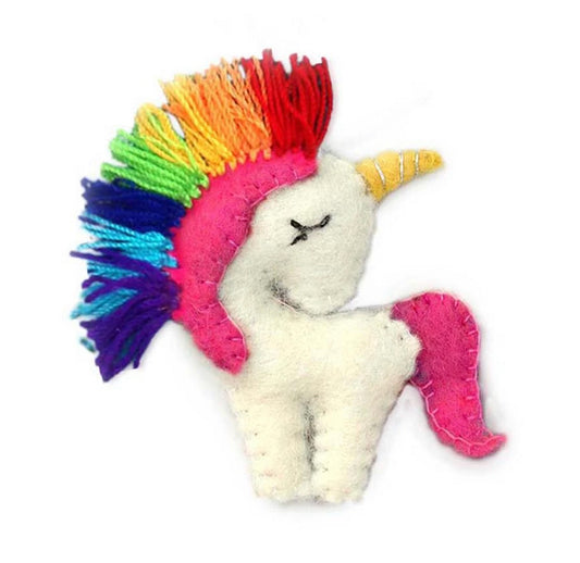 RAINBOW UNICORN FELT ORNAMENT