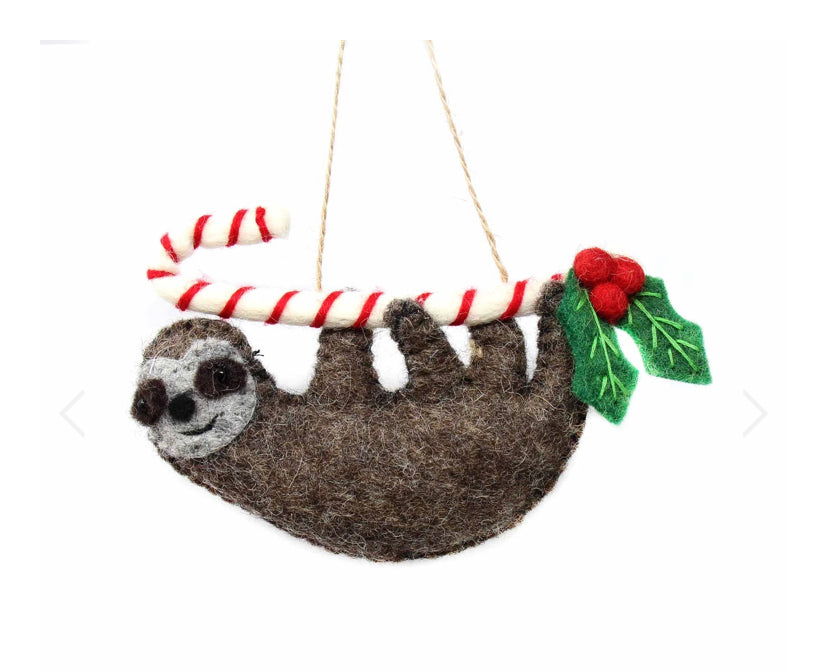 Sloth Felt Ornament