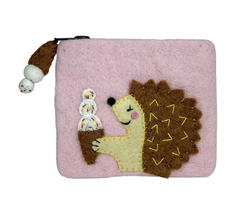 FELT COIN PURSE - HUNGRY HEDGEHOG