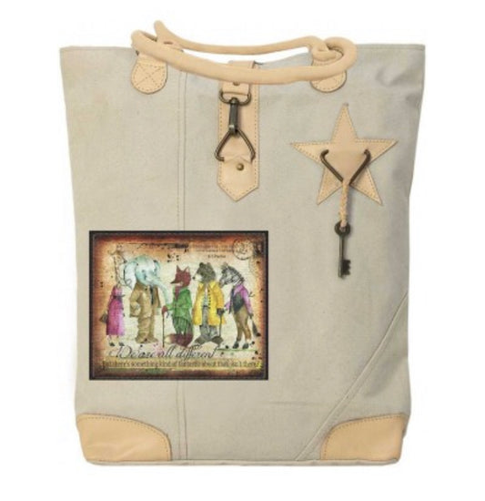 WE ARE ALL DIFFERENT CANVAS TOTE