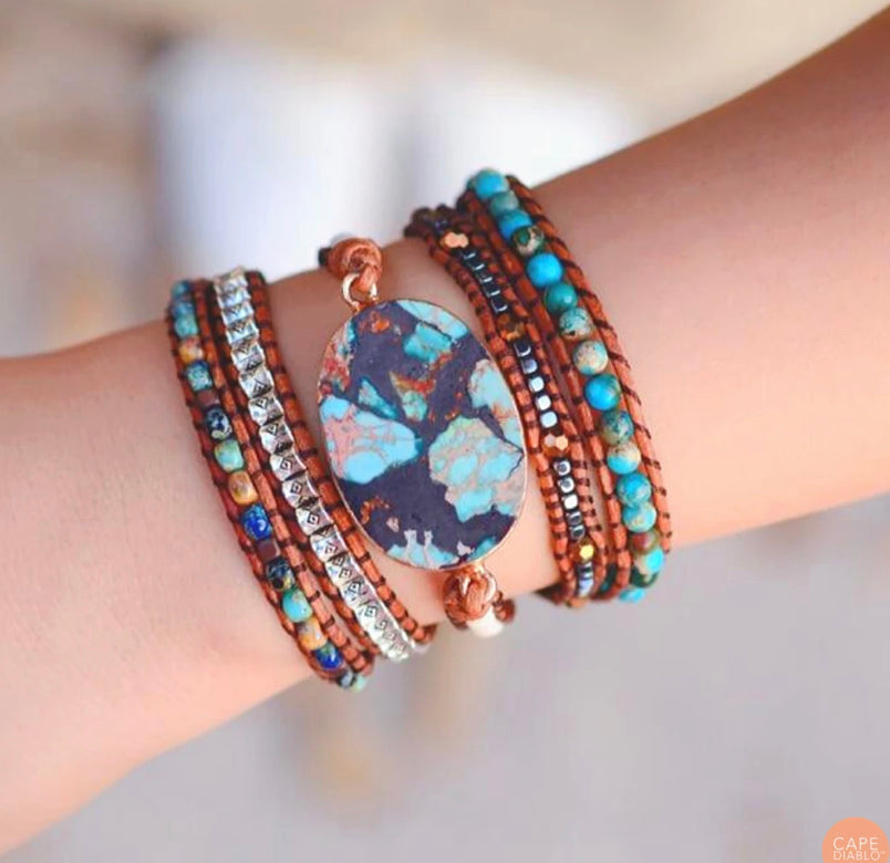 Healing Blue Emperor Wrap Bracelet