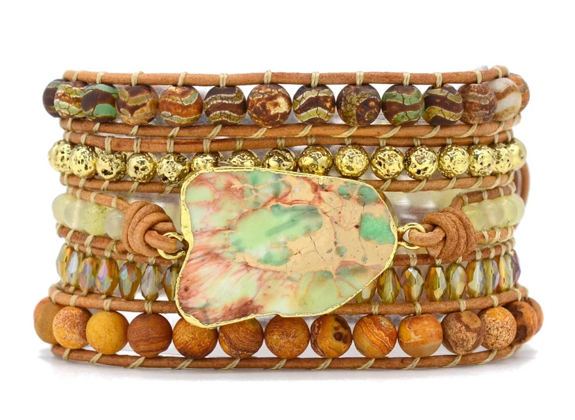Emperor Jasper Grounding Wrap Bracelet