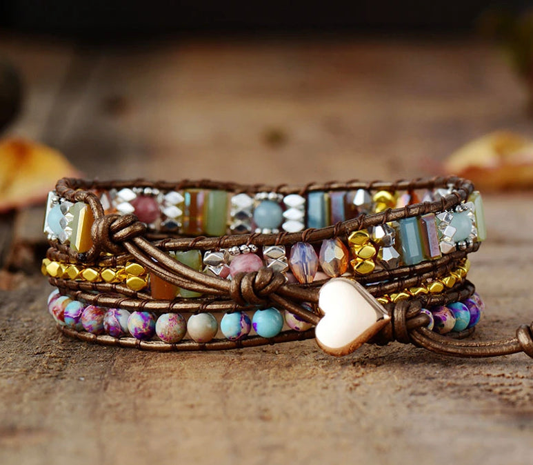 Healing Rhodochrosite Wrap Bracelet