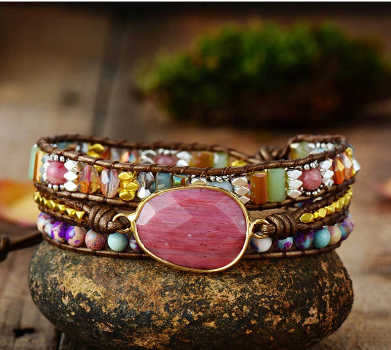 Healing Rhodochrosite Wrap Bracelet