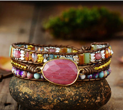 Healing Rhodochrosite Wrap Bracelet
