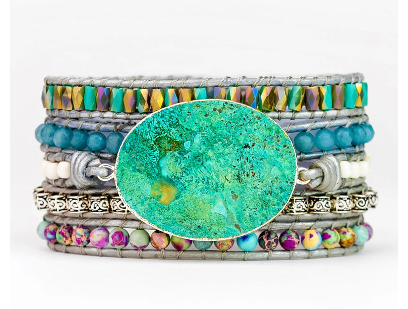 Ocean Jasper Protection Wrap Bracelet