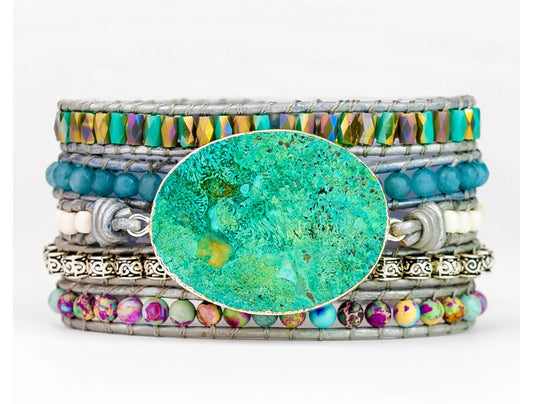 Ocean Jasper Protection Wrap Bracelet