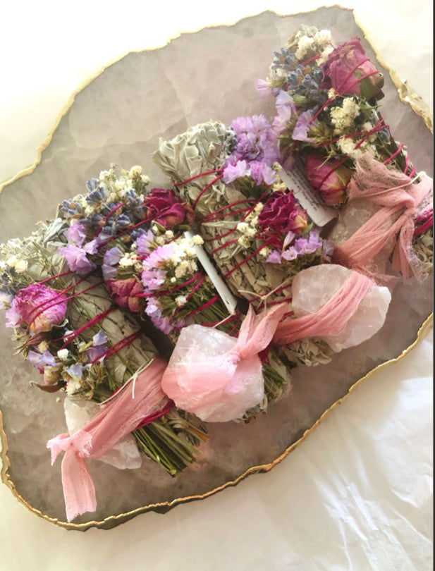 Rose Quartz Sage Bundle