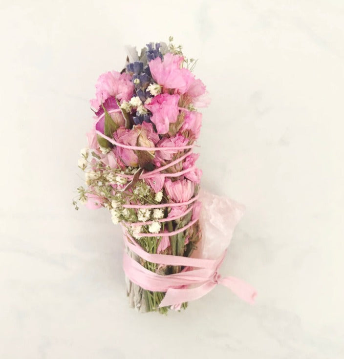 Rose Quartz Sage Bundle