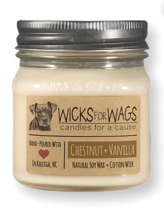 Chestnut + Vanilla Soy Candle - Handmade