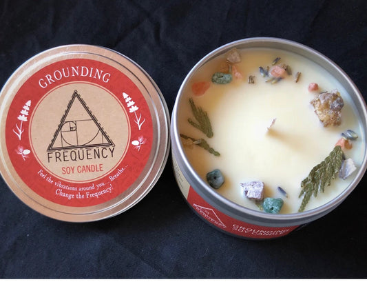 Grounding Soy Candle - Crystal Infused