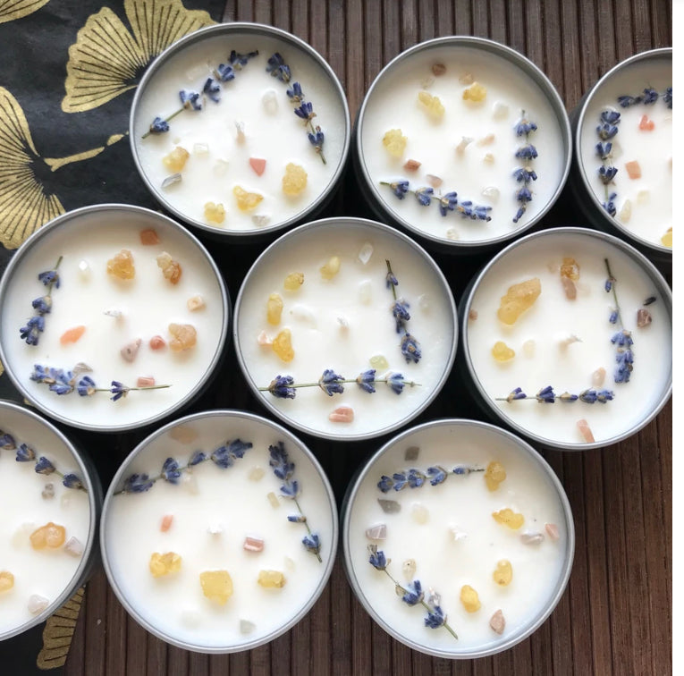 New Moon Soy Candle - Crystal Infused