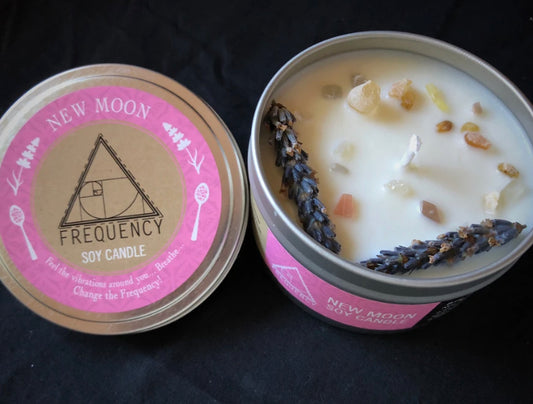 New Moon Soy Candle - Crystal Infused