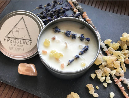 New Moon Soy Candle - Crystal Infused
