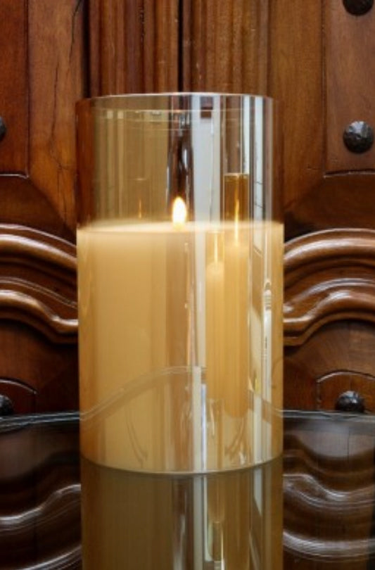RADIANCE POURED CANDLE 6x9.8" CHAMPAGNE