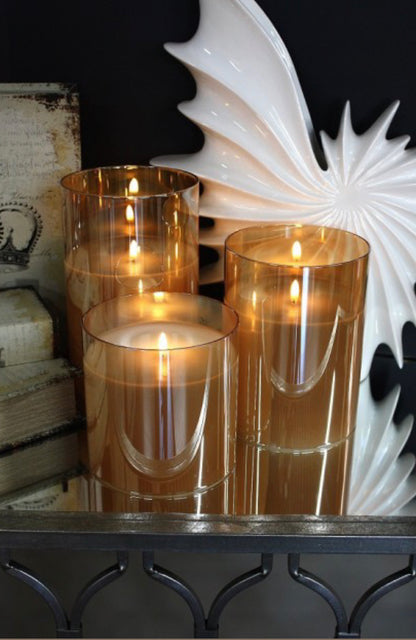 RADIANCE POURED CANDLE 6x7.8" CHAMPAGNE