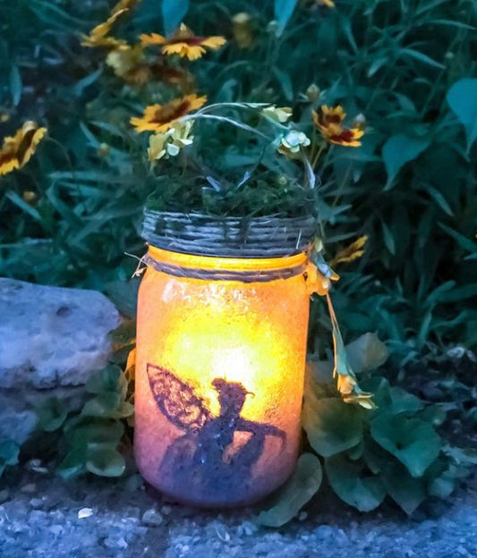 Lighted Fairy Jar, Fairy sitting