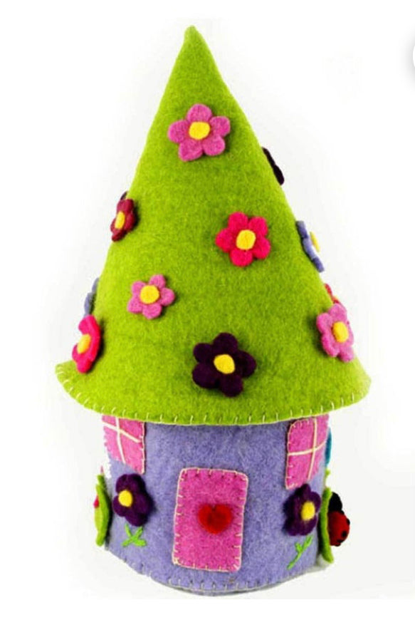 Purple Felt Fairy House