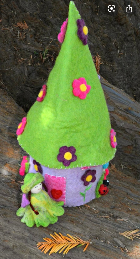 Purple Felt Fairy House