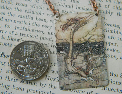 NECKLACE ARTHUR RACKHAM SEA DRAGON OR SERPENT