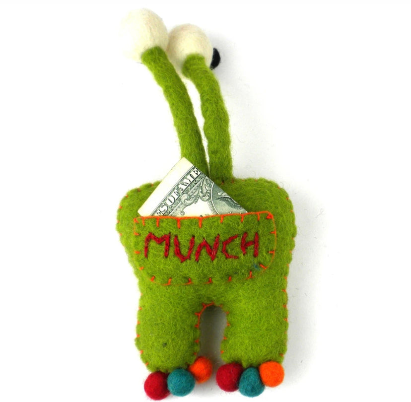 Green Monster Tooth Fairy Pillow