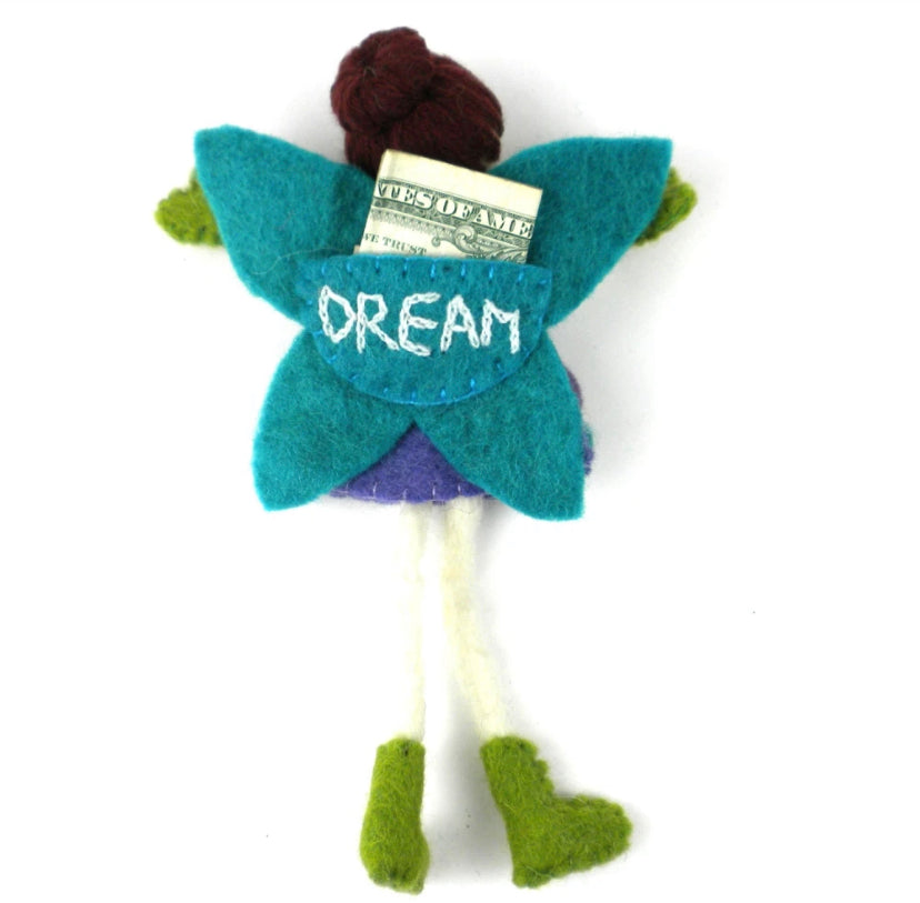 Brown Hair Felt Tooth Fairy Pillow
