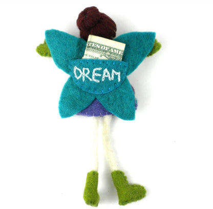 Brown Hair Felt Tooth Fairy Pillow