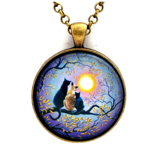 Family Moon Gazing Night Handmade Pendant