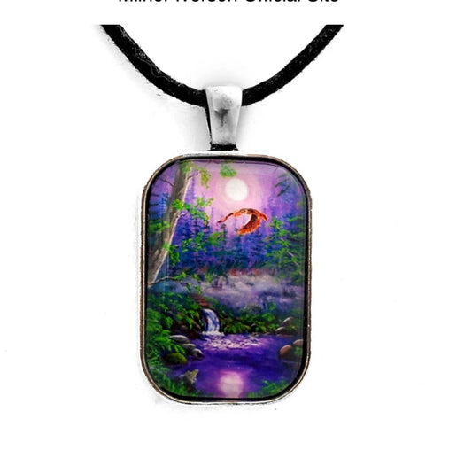 Luna's Flight Handmade Rectangle Pendant